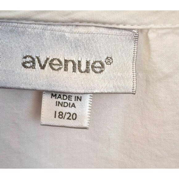 Avenue White 100% Cotton Embelished Relaxed Fit Pullover Tunic Top Sz 18/20 EUC - Picture 6 of 7